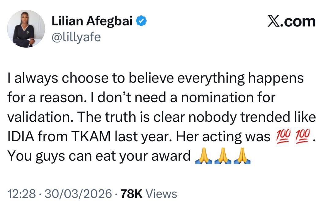 ?Eat your award?- Actress, Lily Afegbai fumes after failing to make AMVCA nomination list